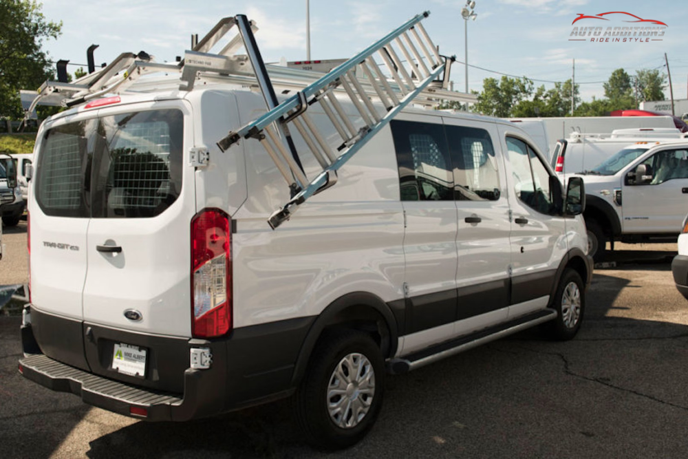 Van with ladder racks on the side
