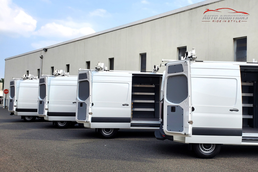 Company van being lined up ready for inspection