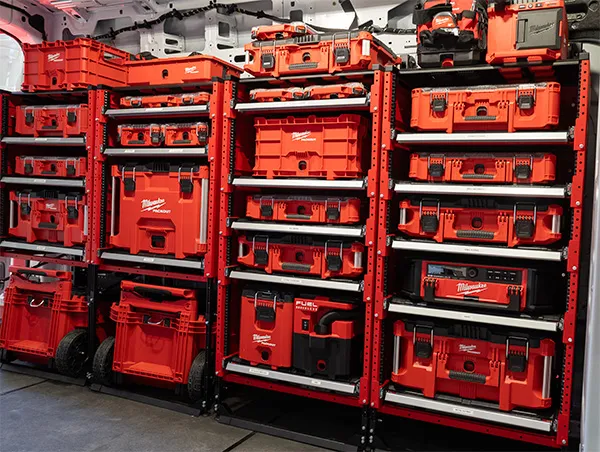 Featuring organized toolbox ready for use