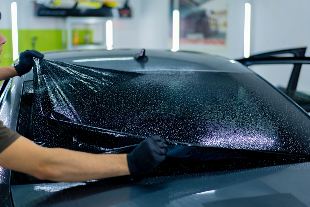 Almost finish window film tint installation