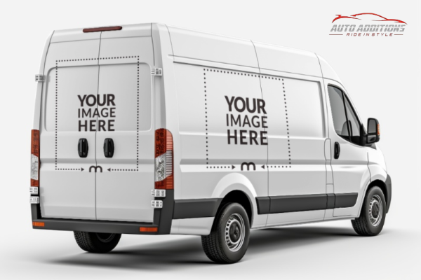 White van ready for graphic branding White van ready for graphic branding